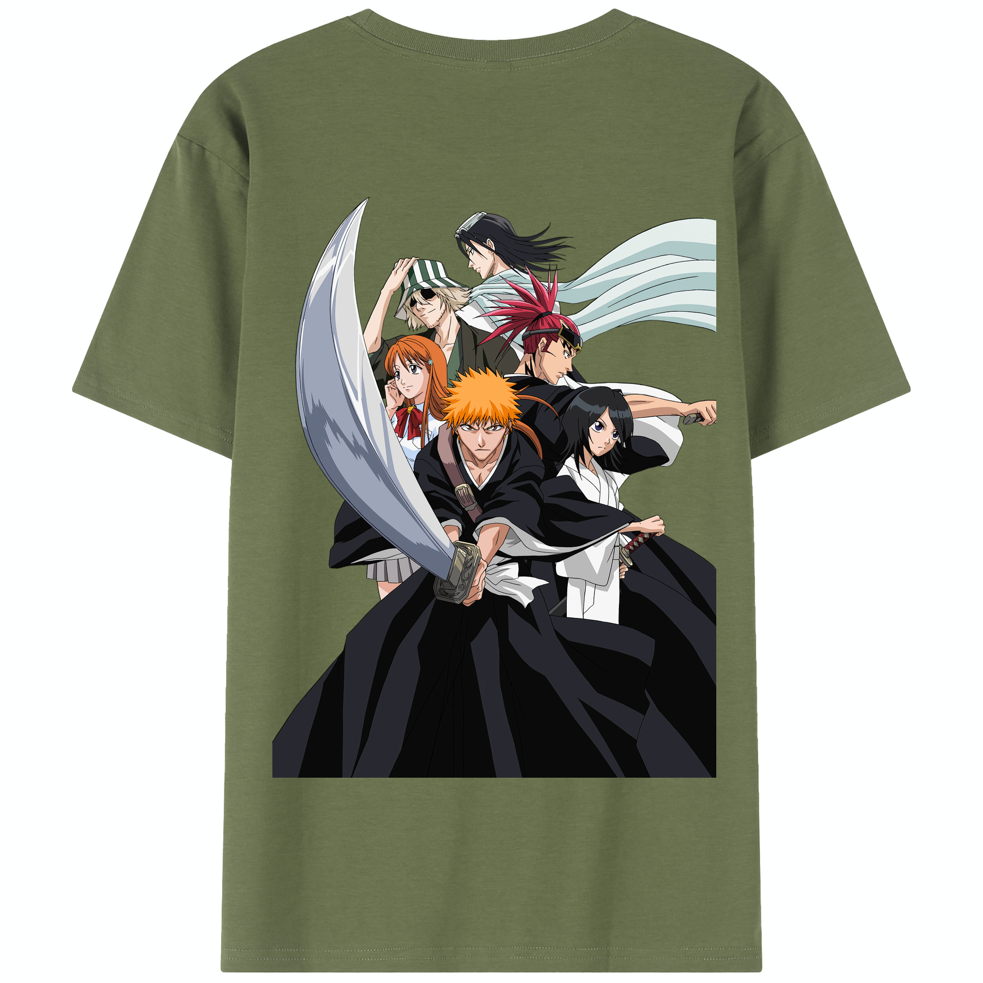 （画像用） ブリーチ 黒崎一護（くろさき いちご）BLEACH Kurosaki Ichigo 綿100％半袖Tシャツ（背面プリント）